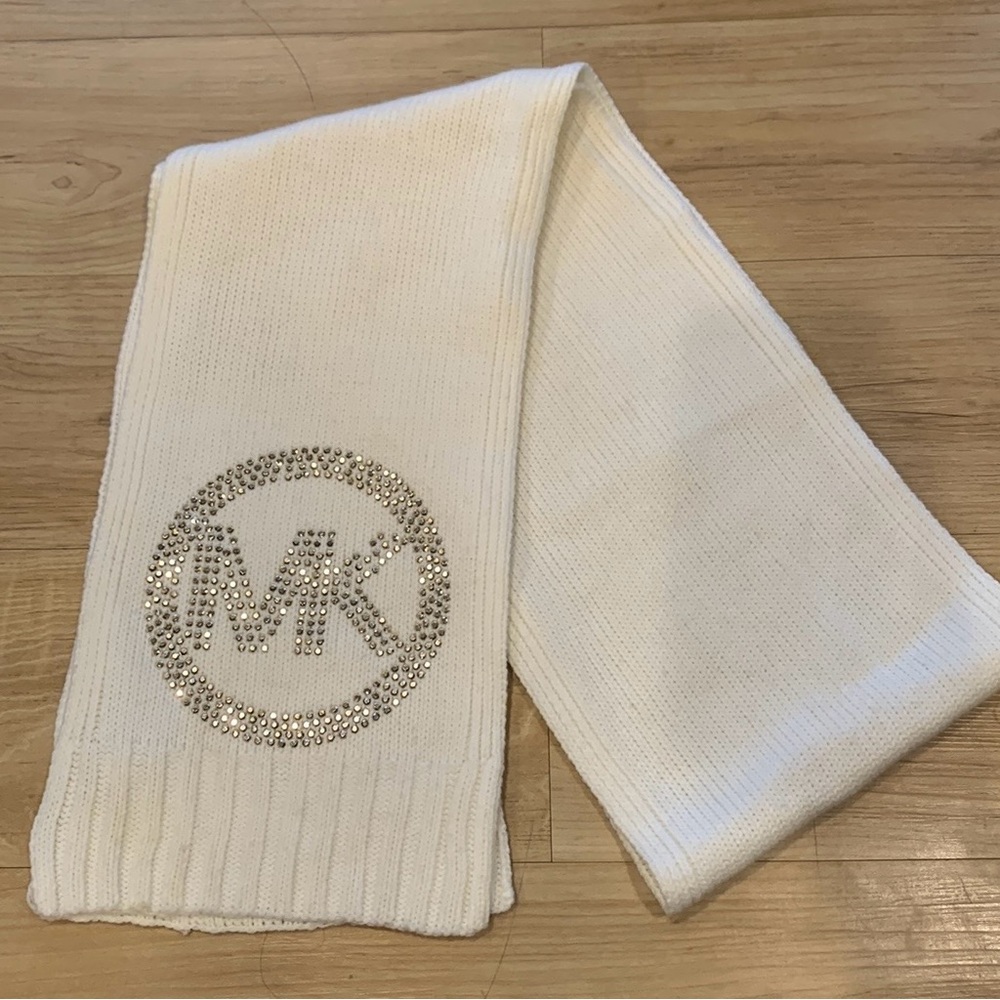 Michael Kors Women’s White Embellished Rhinestone Scarf